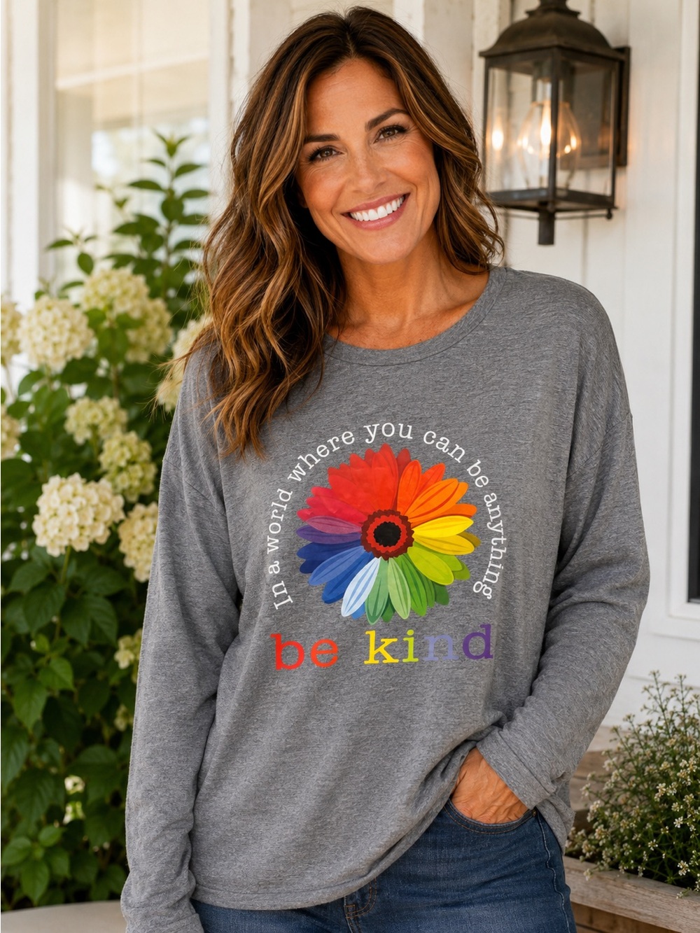 Women’s “Rainbow Wheel” Long-Sleeve Tee